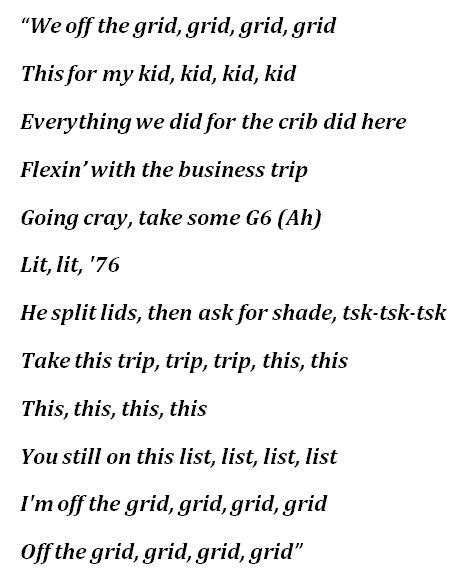 off the grid lyrics|off the grid sample kanye.